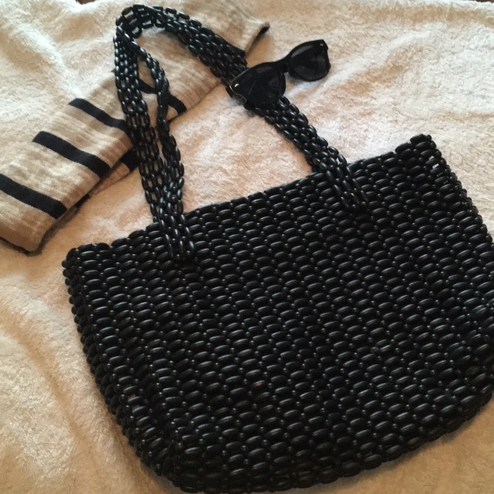Black beaded purse
